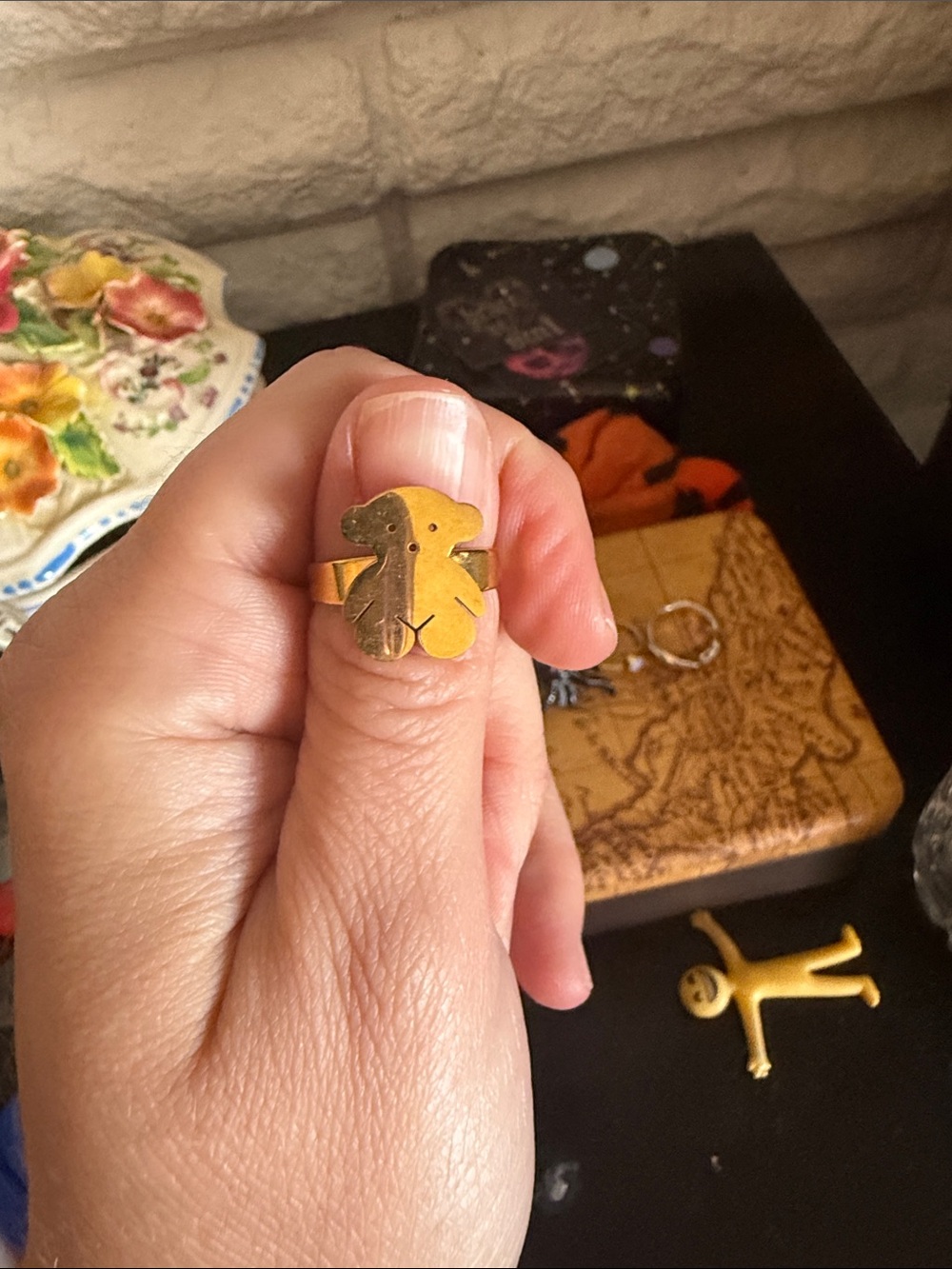 Gold Teddy Bear Ring - Cute Animal Statement Jewelry